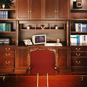 14' X 8' TRADITIONAL MAHOGANY OFFICE WALL UNIT